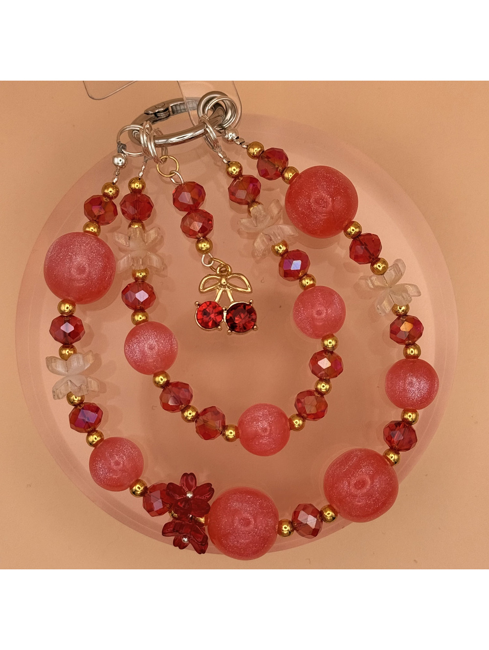 GlassJules Cherry Berry Bag Purse Phone Charm Chain Strap